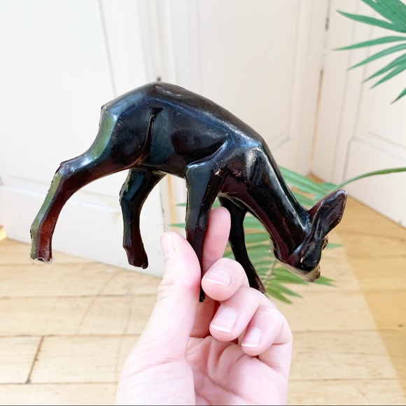 Vintage Plastic Brown Red Rain Deer Decoration - Picture 2 of 4